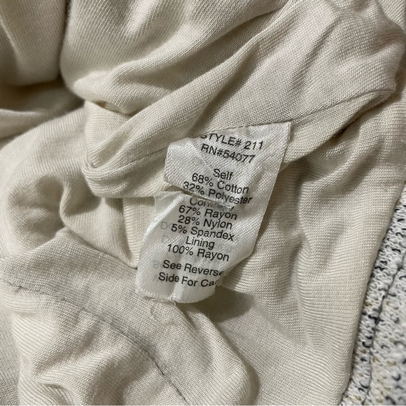 CAbi Womens Two Tone Cotton Blend Jacket Cream Gray Hook & Loop Closure Size XS - Picture 4 of 5